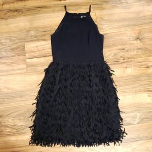 Black Aidan dress, fringe detailing, size 0